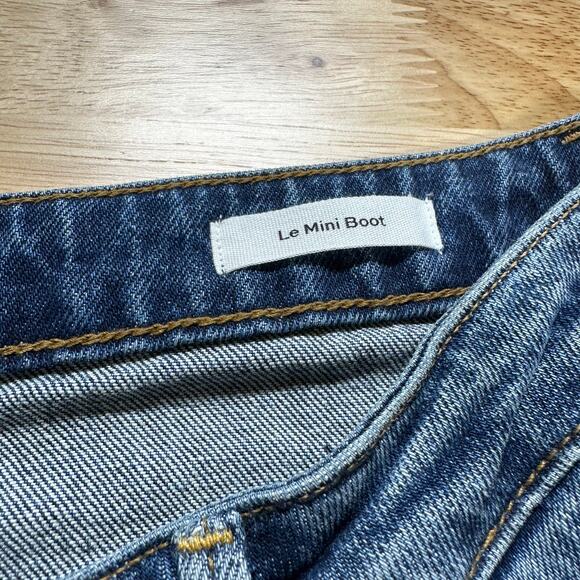 Frame NWT Le Mini Boot Snakeskin Leather Patchwork Front Jeans Size 25 Mid Rise - Picture 4 of 12